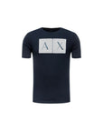 Armani Exchange Logo Blue Cotton T-Shirt