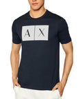 Armani Exchange Logo Blue Cotton T-Shirt