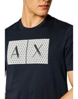 Armani Exchange Logo Blue Cotton T-Shirt