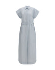Jacob Cohen Striped Chemisier Midi Long Dress - Light Blue