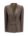 Blazé Milano Aile Charmer Virgin Wool Blazer - Brown