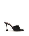 Amina Muaddi Eleanora Peep Toe Mule Sandals - Black