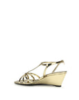 Prada Leather Wedge Sandals - Gold