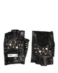 Dolce & Gabbana Pearl & Crystal Embellished Fingerless Gloves