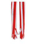 Dolce & Gabbana Striped Elbow Length Gloves - Red & White