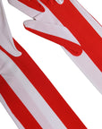 Dolce & Gabbana Striped Elbow Length Gloves - Red & White