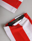 Dolce & Gabbana Striped Elbow Length Gloves - Red & White