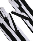 Dolce & Gabbana Striped Elbow Length Gloves - Black & White