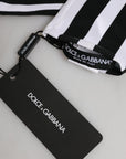 Dolce & Gabbana Striped Elbow Length Gloves - Black & White