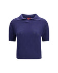 Gucci GG Silk Polo Top - Blue