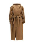 Max Mara Maxi Long Hooded Coat - Bronze/Brown
