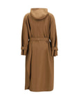 Max Mara Maxi Long Hooded Coat - Bronze/Brown