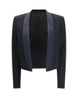 Tom Ford Virgin Wool Cropped Blazer - Black