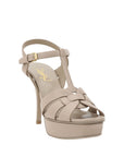 Saint Laurent Tribute Leather Stiletto Heels - Beige