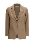 Max Mara Warm Beige Fleece Wool Blazer