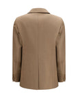 Max Mara Warm Beige Fleece Wool Blazer