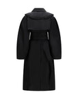 Ganni Double-Breasted Vintage Collar Coat - Black