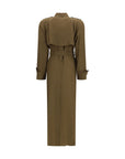Petar Petrov Silk Trench Coat - Bark Brown
