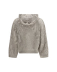 Brunello Cucinelli Silver Linen-Cotton Hoodie