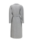 Max Mara Madame Virgin Wool Coat - Gray/Grey