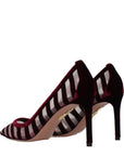 Aquazzura Sheer & Velvet High Heel Pumps - Bordeaux