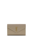 Saint Laurent Classic Cassandre Chain Wallet - Beige