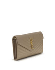 Saint Laurent Classic Cassandre Chain Wallet - Beige