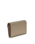 Saint Laurent Classic Cassandre Chain Wallet - Beige