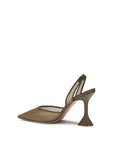 Amina Muaddi Holli Slingback Heels - Musk