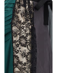 Prada Patchwork Ruffle, Lace & Silk Midi Skirt
