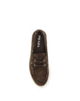 Prada Suede Leather Boat Shoes - Dark Chocolate