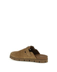 Prada Suede Leather Mule Flat Sandals - Coffee Brown