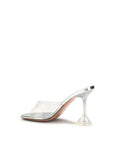 Amina Muaddi Lupita Glass Mule Sandals - Silver