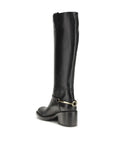 Chloé Dakota Leather Knee-High Heeled Boots - Black