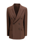 Brunello Cucinelli Double-Breasted Longline Linen Blazer - Brown
