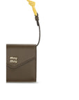 Miu Miu Leather Wallet With Rope Strap - Brown