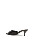 Saint Laurent Cassandre Peep Toe Mules - Black