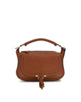 Chloé Marcie Small Leather Shoulder Bag - Cognac Brown
