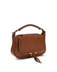 Chloé Marcie Small Leather Shoulder Bag - Cognac Brown