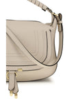 Chloé Marcie Small Leather Shoulder Bag - Cool Beige
