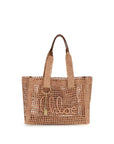 Chloé Logo Raffia Tote & Shoulder Bag - Beige