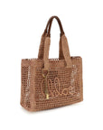 Chloé Logo Raffia Tote & Shoulder Bag - Beige