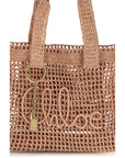 Chloé Logo Raffia Tote & Shoulder Bag - Beige