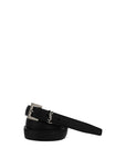 Saint Laurent Cassandre Waist Leather Belt - Black