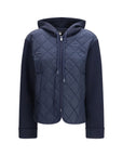 Max Mara Edito Blue Quilted Hooded Jacket