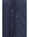 Max Mara Edito Blue Quilted Hooded Jacket