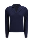 Max Mara Blue Long Sleeve Polo Top Sweater