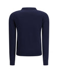Max Mara Blue Long Sleeve Polo Top Sweater