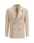 Lardini Double-Breasted Blazer - Beige