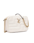Jimmy Choo Leather Avenue Camera Crossbody Bag - White